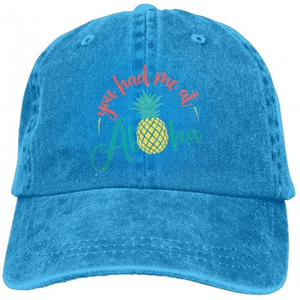 Cowboy Hats You Had Me at Aloha Pineapple Men Women Cowboy Hats Vintage Denim Trucker Baseball Caps - Royalblue - CA1809D5WN0...