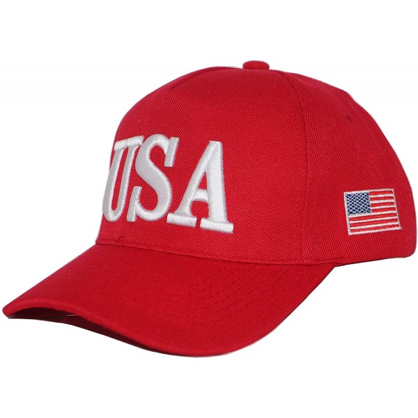 Baseball Caps Keep America Great 2020- with 45th President Donald Trump USA Cap/Hat and USA Flag - Red - CU18Q35K5ML $13.94