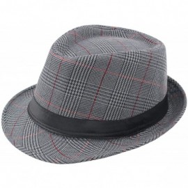 Fedoras Fedora Hats Men Vintage Plaid Gentleman Hats Jazz Caps Woolen Wide Brim Church Cap Male Outdoor Sun Hat - CW18QMG9IIY...