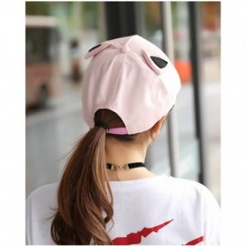 Baseball Caps Women's Cartoon Cat Ears Cap Baseball Sun Hats - Black - CH188Q9X2A4 $13.73