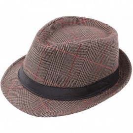 Fedoras Fedora Hats Men Vintage Plaid Gentleman Hats Jazz Caps Woolen Wide Brim Church Cap Male Outdoor Sun Hat - CW18QMG9IIY...