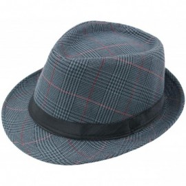 Fedoras Fedora Hats Men Vintage Plaid Gentleman Hats Jazz Caps Woolen Wide Brim Church Cap Male Outdoor Sun Hat - CW18QMG9IIY...