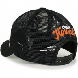 Baseball Caps Howel's Distressed Vintage Cotton Baseball Mesh Cap Snapback Big Trucker Hat - Xl-black - CB12HAPZY6N $25.65