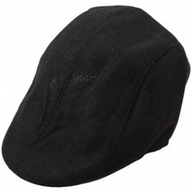 Newsboy Caps Men's Newsboy Hats Cotton Beret Cap- Casual Cabbie Flat Cap - Black - CO18G2UD7GW $8.48