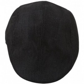 Newsboy Caps Men's Newsboy Hats Cotton Beret Cap- Casual Cabbie Flat Cap - Black - CO18G2UD7GW $15.72