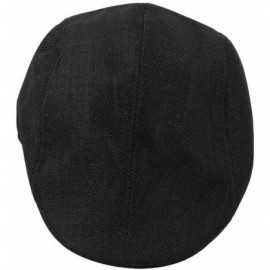 Newsboy Caps Men's Newsboy Hats Cotton Beret Cap- Casual Cabbie Flat Cap - Black - CO18G2UD7GW $8.48