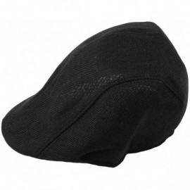 Newsboy Caps Men's Newsboy Hats Cotton Beret Cap- Casual Cabbie Flat Cap - Black - CO18G2UD7GW $15.72