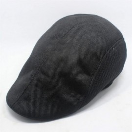 Newsboy Caps Men's Newsboy Hats Cotton Beret Cap- Casual Cabbie Flat Cap - Black - CO18G2UD7GW $8.48