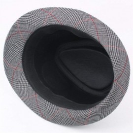 Fedoras Fedora Hats Men Vintage Plaid Gentleman Hats Jazz Caps Woolen Wide Brim Church Cap Male Outdoor Sun Hat - CW18QMG9IIY...