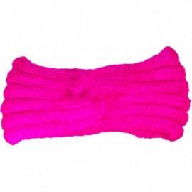 Cold Weather Headbands Womens Rib Stitch W/Twist Design Headband/Warmer (One Size) - Fuchsia - CG12N77TRAX $8.04