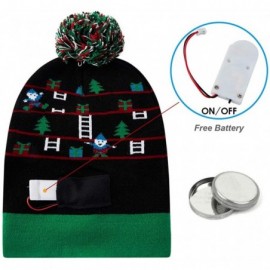 Skullies & Beanies Unisex Ugly LED Christmas Hat Novelty Colorful Light-up Stylish Knitted Sweater Xmas Party Beanie Cap(6 Li...