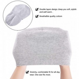 Skullies & Beanies Warm Wool Cable Knit Beanie Winter Hats for Women Trendy Warm Chunky Soft Stretch Stretchy Winter Cap - CS...