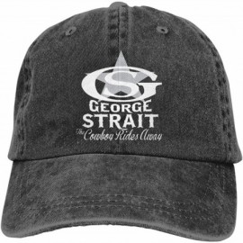 Baseball Caps George Strait Unisex Denim Hat Can Adjust Denim Cap Baseball Cap Black - Black - CJ18S4DT8WO $30.36