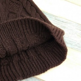 Skullies & Beanies Chunky Knit Beanie Stretch Unisex Braided Cable Slouchy Winter Hats Skip Cap - Coffee - C1187EWT5RI $9.03