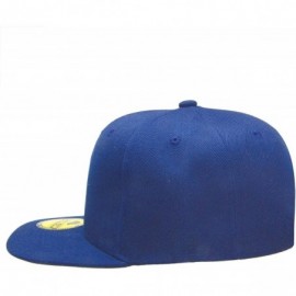 Baseball Caps Plain Blank Flat Brim Adjustable Snapback Baseball Caps Wholesale LOT 12 Pack - Royal - CG182LKC3OI $27.25