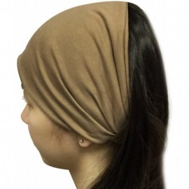 Headbands Women Solid Wide Elastic headband - Tan - CU187I9AA2T $8.51