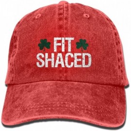 Baseball Caps Fit Shaced Shamrock Men Women Cowboy Hats Vintage Denim Trucker Baseball Caps - Red - C31809EKYR8 $9.75