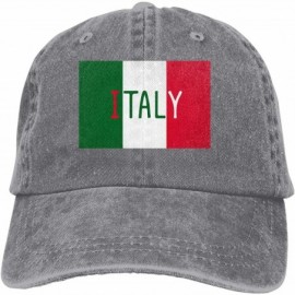 Baseball Caps 2 Pack Vintage Baseball Cap- Unisex Italian Flag and Word Italy Adjustable Baseball Hats Dad Hat - Gray - CW18R...