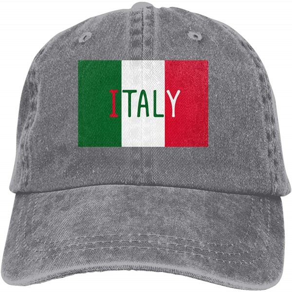 Baseball Caps 2 Pack Vintage Baseball Cap- Unisex Italian Flag and Word Italy Adjustable Baseball Hats Dad Hat - Gray - CW18R...