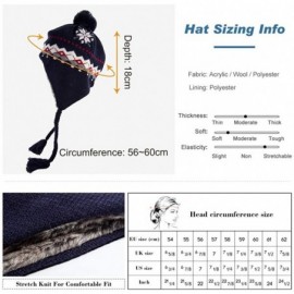 Skullies & Beanies Women Knit Beanie Snow Winter Hat Ski Cap with Pom for Girl Cold Weather 54-60cm - 16204-red - CU18ZD4SG2A...