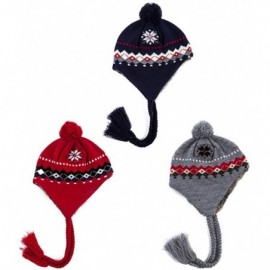 Skullies & Beanies Women Knit Beanie Snow Winter Hat Ski Cap with Pom for Girl Cold Weather 54-60cm - 16204-red - CU18ZD4SG2A...