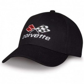 Visors Corvette Washed Cotton C3 Logo Twill Cap Chevy Black Unconstructed Hat - Black - CI18QXUEZRY $20.22