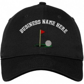 Baseball Caps Custom Low Profile Soft Hat Golf Ball On Green Embroidery Business Name Cotton - Black - C818QQ6QKAX $23.73