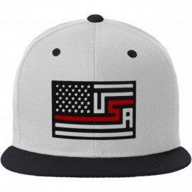 Baseball Caps USA Redesign Flag Thin Blue Red Line Support American Servicemen Snapback Hat - Thin Red Line - White Black Cap...
