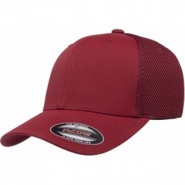 Baseball Caps Ultrafibre Airmesh Fitted Cap - Maroon - CO192X5YOL6 $19.45