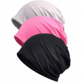 Skullies & Beanies Women's Soft Chemo Hat Beanie Sleep Cap for Cancer 3 Pack - A - CH12N5R0TF0 $14.21