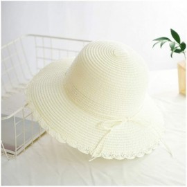 Sun Hats Cute Girls Sunhat Straw Hat Tea Party Hat Set with Purse - Adult-white 3 - C7193X2N032 $11.83