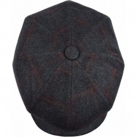 Newsboy Caps Men's Wool Newsboy Cap- Herringbone Driving Cabbie Tweed Applejack Golf Hat - 2320-black Wine - C3189UNXK30 $13.65