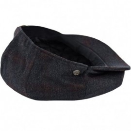 Newsboy Caps Men's Wool Newsboy Cap- Herringbone Driving Cabbie Tweed Applejack Golf Hat - 2320-black Wine - C3189UNXK30 $13.65