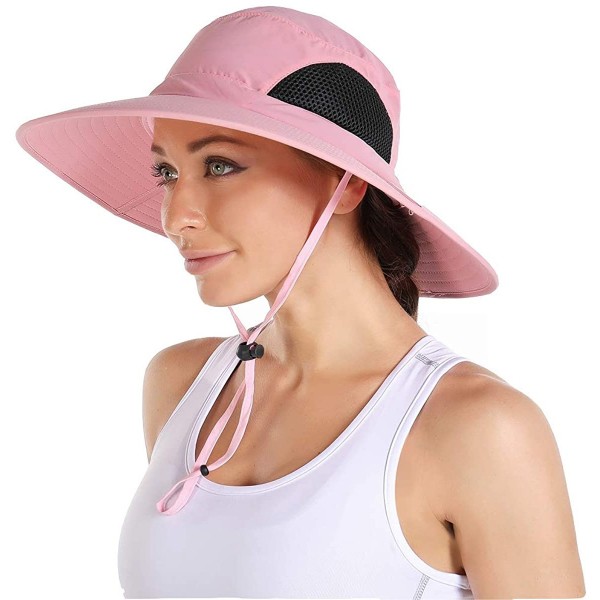 Sun Hats Sunscreen Waterproof Breathable Adjustable Women Momoon - Pink - CG18TOSS60E $11.24