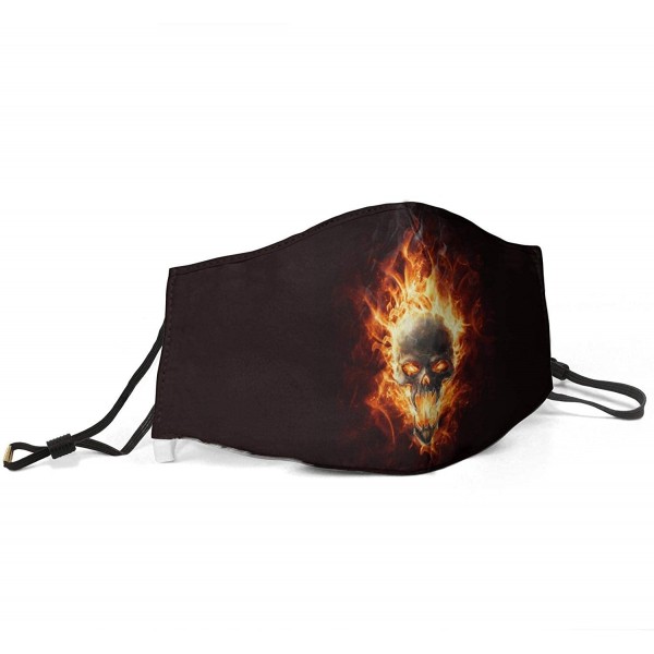 Balaclavas Muffle Printed Adjustable Earloop Face Mask - Flame Skull 3d - CR197XKMRZ4 $16.46