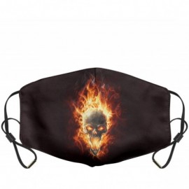 Balaclavas Muffle Printed Adjustable Earloop Face Mask - Flame Skull 3d - CR197XKMRZ4 $16.46