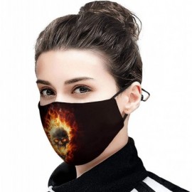 Balaclavas Muffle Printed Adjustable Earloop Face Mask - Flame Skull 3d - CR197XKMRZ4 $16.46