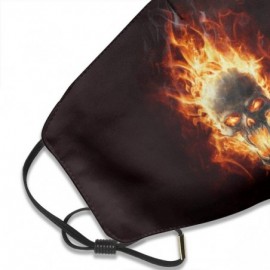 Balaclavas Muffle Printed Adjustable Earloop Face Mask - Flame Skull 3d - CR197XKMRZ4 $16.46