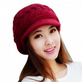 Skullies & Beanies Women Hat-Fashion Women Hats For Winter Beanies Knitted Hats Girls' Rabbit Cap (Red) - Red - CP12OBVXBQY $...