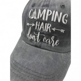 Baseball Caps Camping Hair Don't Care Ponytail Hat Vintage Washed Distressed Baseball Dad Cap for Women - Grey - CD18X7UQWQY ...