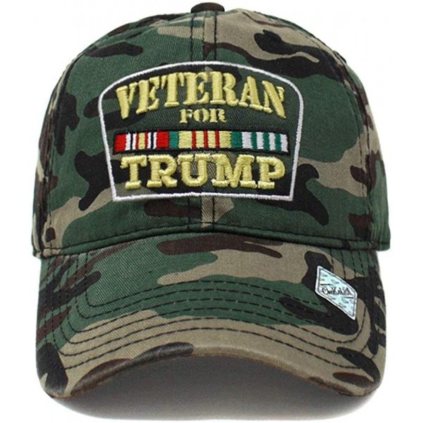 Baseball Caps Veterans for Trump Dad Hat Cotton Ball Cap Baseball Cap Hand Wash PC101 - Pc101 Wood Camo - C2194AK8I92 $13.05