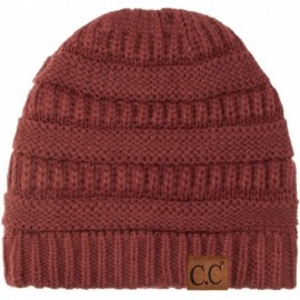 Skullies & Beanies Women's Thick Soft Knit Beanie Cap Hat - Maroon - C51926ZW6HS $19.30
