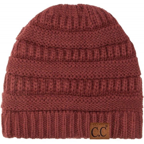 Skullies & Beanies Women's Thick Soft Knit Beanie Cap Hat - Maroon - C51926ZW6HS $10.05