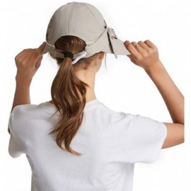 Sun Hats Women's Sun Cap UPF+50 Detachable Face Mask Neck Flap Visor Hat Wide Brim UV Sun Protection Hiking Hats - Khaki - CE...