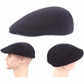 Newsboy Caps Men's Newsboy Hats Vintage Beret Ivy Cabbie Flat Driving Hunting Cap - Black - CF18MDGWZUU $8.00