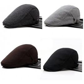 Newsboy Caps Men's Newsboy Hats Vintage Beret Ivy Cabbie Flat Driving Hunting Cap - Black - CF18MDGWZUU $8.00