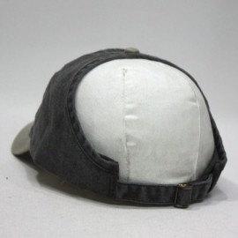 Baseball Caps Ponytail Open Back Washed Cotton Adjustable Baseball Cap - Khaki/Black - CW12694RLTP $8.27