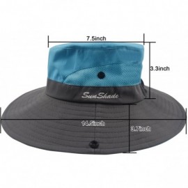 Sun Hats Women's Sun Hat Sun UV Protection Bucket Hat Boonie Safari Cap for Summer Beach - Blue - CU18G3WGKT8 $13.81