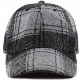 Baseball Caps Unisex Wool Blend Baseball Cap Hat with Adjustable Buckle Closure - Plaid 36 - CZ187U4GK4K $12.74
