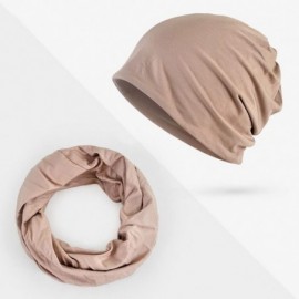 Skullies & Beanies Womens Summer Cotton Beanie Hat Baggy Slouchy Chemo Cap Turban Infinity Scarf - Khaki - CC18EDRENZQ $9.94